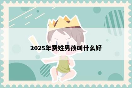 2025年费姓男孩叫什么好