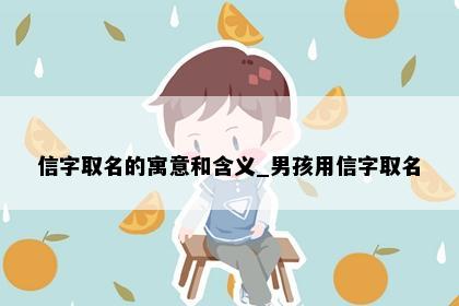 信字取名的寓意和含义_男孩用信字取名