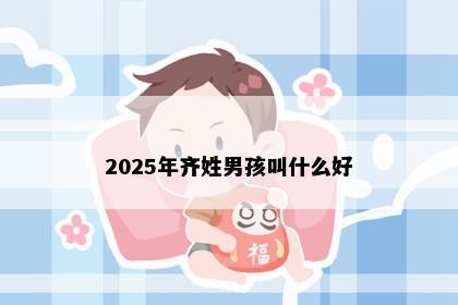 2025年齐姓男孩叫什么好