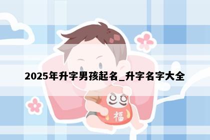 2025年升字男孩起名_升字名字大全