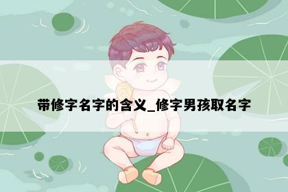 带修字名字的含义_修字男孩取名字