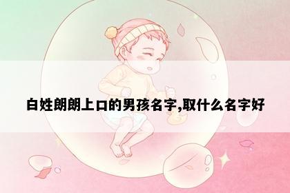 白姓朗朗上口的男孩名字,取什么名字好