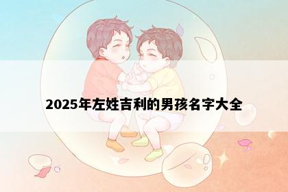 2025年左姓吉利的男孩名字大全