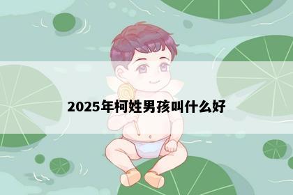 2025年柯姓男孩叫什么好