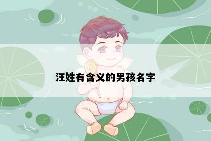 汪姓有含义的男孩名字