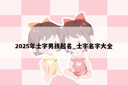 2025年士字男孩起名_士字名字大全