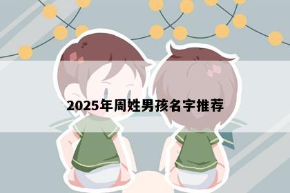 2025年周姓男孩名字推荐