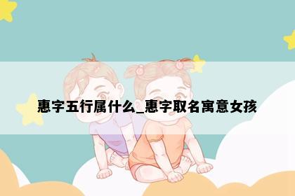 惠字五行属什么_惠字取名寓意女孩