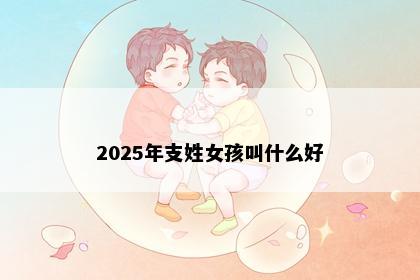 2025年支姓女孩叫什么好