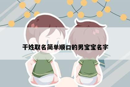 干姓取名简单顺口的男宝宝名字