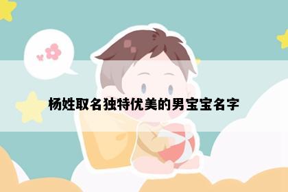 杨姓取名独特优美的男宝宝名字