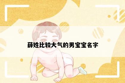 薛姓比较大气的男宝宝名字