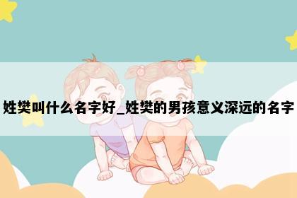 姓樊叫什么名字好_姓樊的男孩意义深远的名字