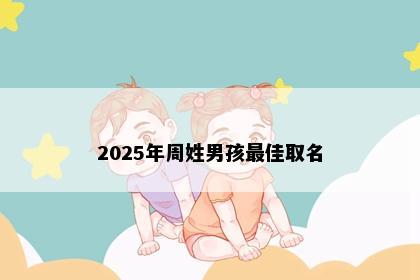 2025年周姓男孩最佳取名