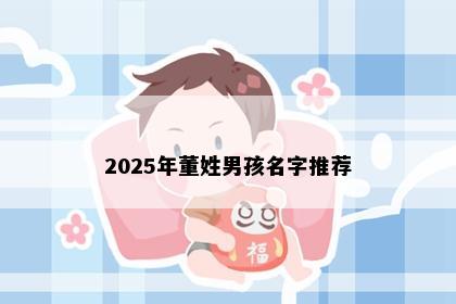 2025年董姓男孩名字推荐