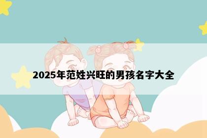 2025年范姓兴旺的男孩名字大全