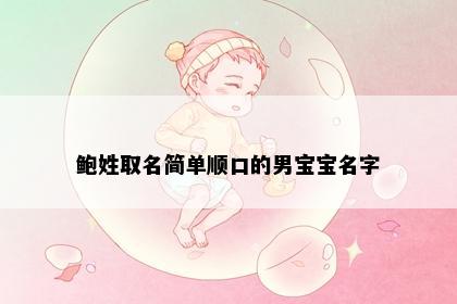 鲍姓取名简单顺口的男宝宝名字