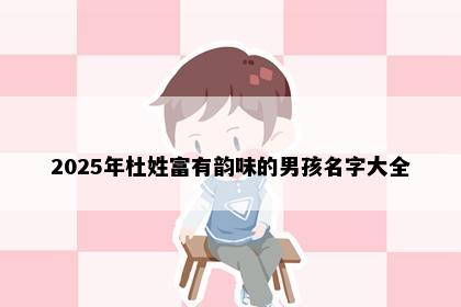 2025年杜姓富有韵味的男孩名字大全