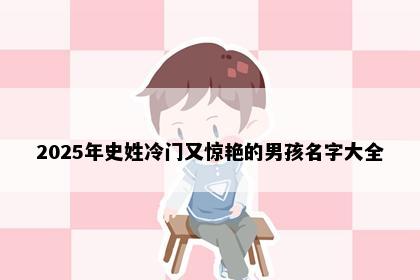 2025年史姓冷门又惊艳的男孩名字大全