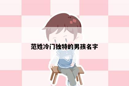 范姓冷门独特的男孩名字