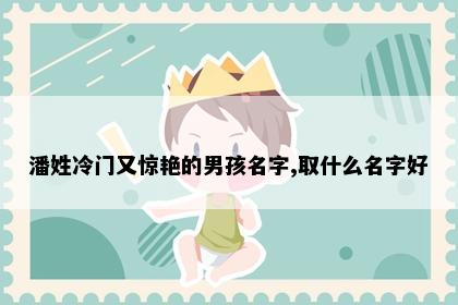 潘姓冷门又惊艳的男孩名字,取什么名字好