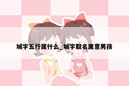 城字五行属什么_城字取名寓意男孩