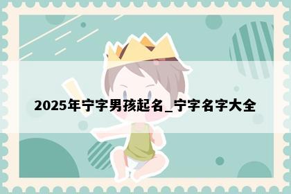 2025年宁字男孩起名_宁字名字大全