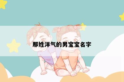 那姓洋气的男宝宝名字