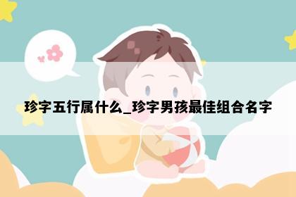 珍字五行属什么_珍字男孩最佳组合名字