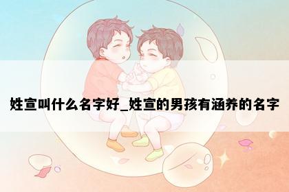 姓宣叫什么名字好_姓宣的男孩有涵养的名字
