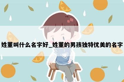 姓董叫什么名字好_姓董的男孩独特优美的名字