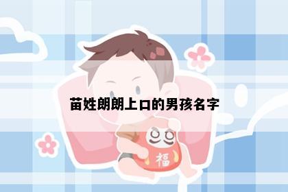 苗姓朗朗上口的男孩名字