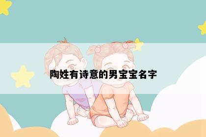 陶姓有诗意的男宝宝名字