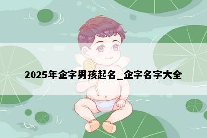 2025年企字男孩起名_企字名字大全