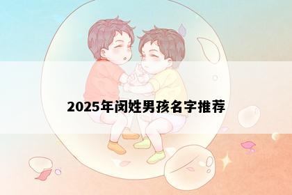 2025年闵姓男孩名字推荐