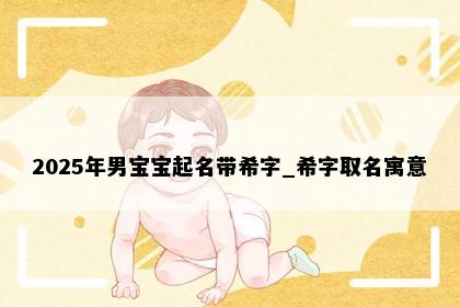 2025年男宝宝起名带希字_希字取名寓意