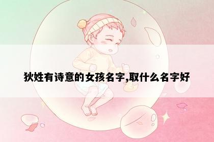 狄姓有诗意的女孩名字,取什么名字好