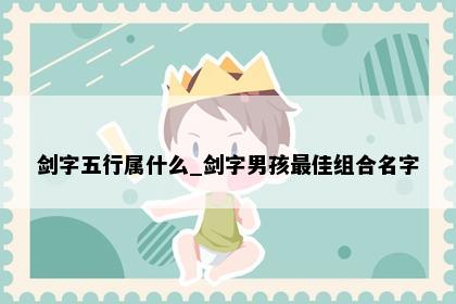 剑字五行属什么_剑字男孩最佳组合名字