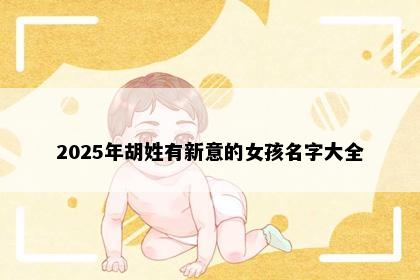 2025年胡姓有新意的女孩名字大全