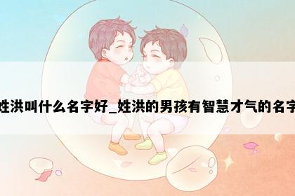 姓洪叫什么名字好_姓洪的男孩有智慧才气的名字