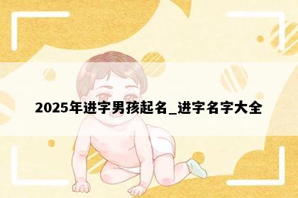 2025年进字男孩起名_进字名字大全