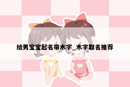 给男宝宝起名带木字_木字取名推荐