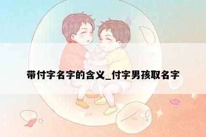 带付字名字的含义_付字男孩取名字