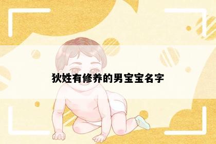 狄姓有修养的男宝宝名字