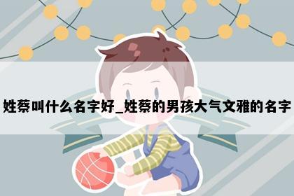姓蔡叫什么名字好_姓蔡的男孩大气文雅的名字