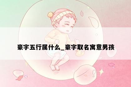 豪字五行属什么_豪字取名寓意男孩