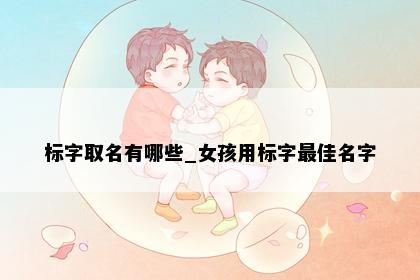 标字取名有哪些_女孩用标字最佳名字