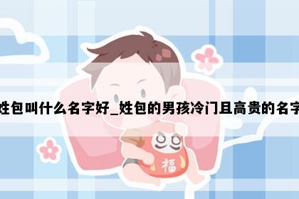 姓包叫什么名字好_姓包的男孩冷门且高贵的名字