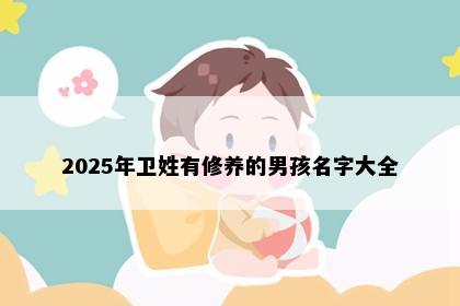 2025年卫姓有修养的男孩名字大全
