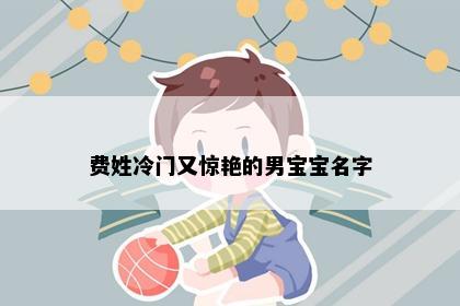 费姓冷门又惊艳的男宝宝名字